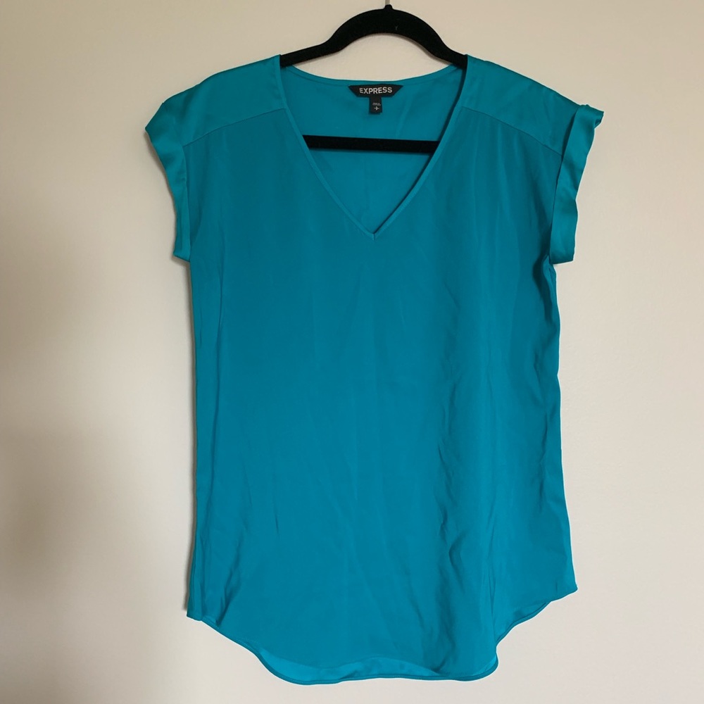 Express Teal Short Sleeve Blouse